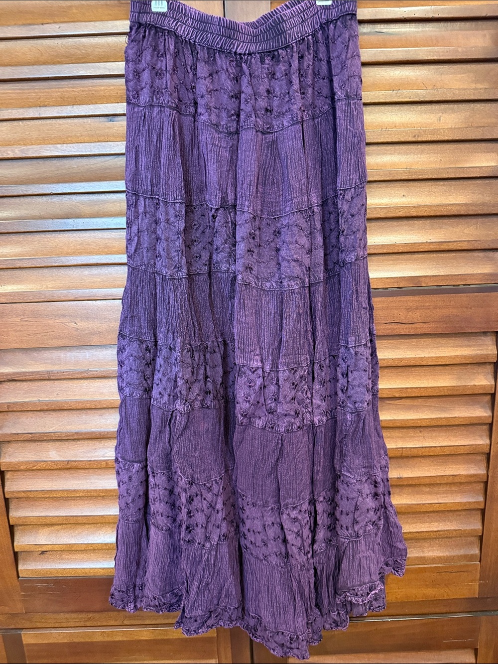 Women’s Boho Tiered Maxi Skirt - Purple - Picture 1 of 4